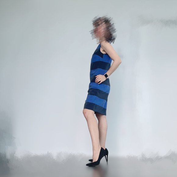 Banana Republic Striped Dress: Sleek & Chic - Size 00 - Picture 3 of 8